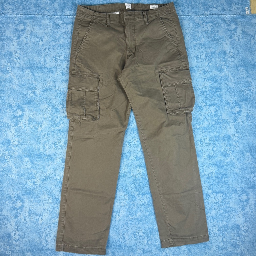 Gap Mens GapFlex Essential Straight Cargo Pants Brown 32x32 609302-11